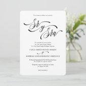 SR Y SRA 2 Bewerkbare Spaanse trouwuitnodiging Kaart (Staand voorkant)