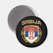 Srbija Flag Shield Servië Magneet (Voorkant / Achterkant)