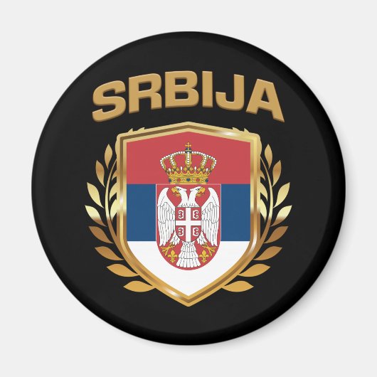 Srbija Flag Shield Servië Magneet (Voorkant)
