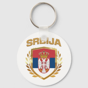 Srbija Flag Shield Servië Sleutelhanger