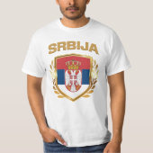Srbija Flag Shield Servië T-shirt (Voorkant)