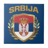 Srbija Flag Shield Servië Tegeltje (Voorkant)