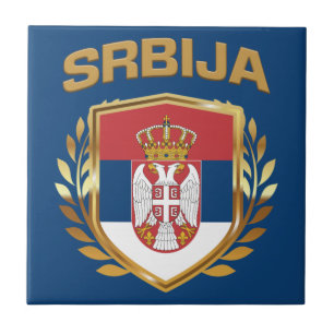 Srbija Flag Shield Servië Tegeltje
