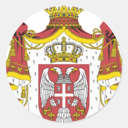 Srbija Grb / Servische wapenstilstand Ronde Sticker (Voorkant)