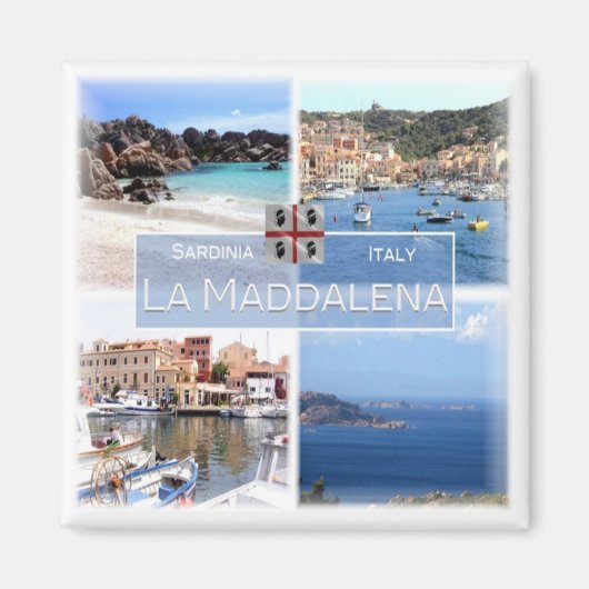 SRD023 LA MADDALENA - Mosaic - Sardinia - Fridge Magneet (Voorkant)