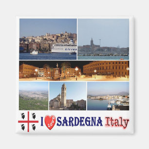 SRD039 SARDINIA I Love - Mosaic - Italy - Fridge Magneet