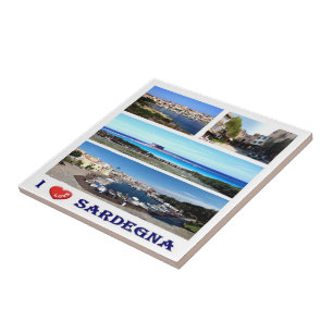 SRD041 SARDINIË I Love, Mozaïek, Italië, Tegeltje