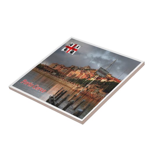 SRD052 PORTO CERVO, Sardinië, Italië, Tegeltje (Zijkant)