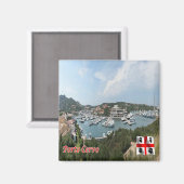 SRD054 PORTO CERVO De Haven, Sardinië, Koelkast Magneet (Voorkant / Achterkant)