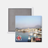 SRD056 OLBIA, Haven, Sardinië, Italië, Koelkast Magneet (Voorkant / Achterkant)