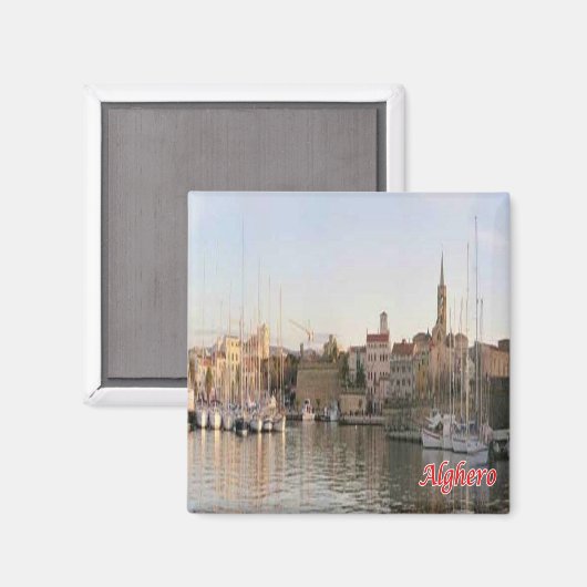 SRD067 ALGHERO, Panorama, Sardinië, Koelkast Magneet (Voorkant / Achterkant)