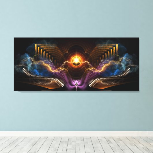 Sreasure of Night Fractal Art Wrapped Canvas Print (Insitu (Houten vloer))