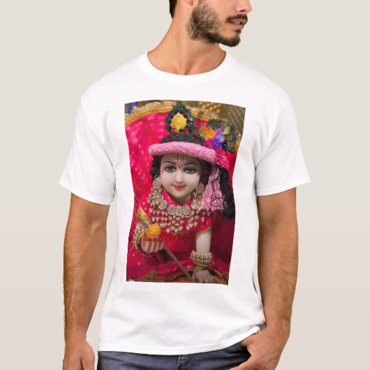 Sree Krisna Designer bedrukt T-shirt (Voorkant)