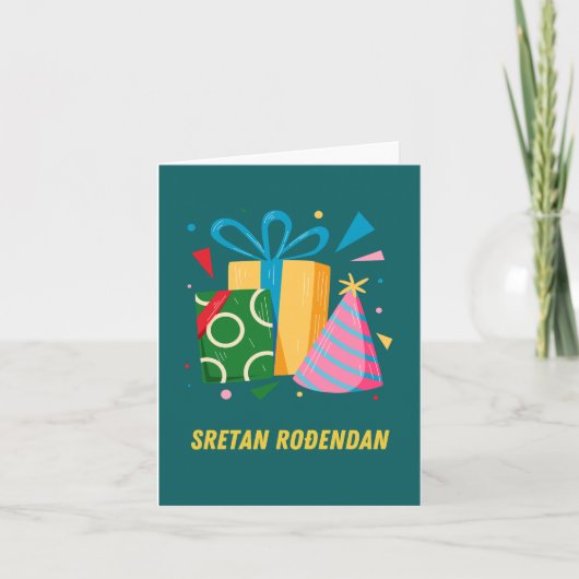 Sretan rođendan, Kroatisch Happy Birthday Kaart (Voorkant)