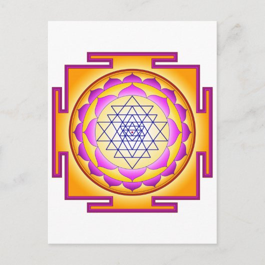 Sri Chakra Goddess Shri Lalitha Tripura Sundari Briefkaart (Voorkant)