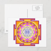 Sri Chakra Goddess Shri Lalitha Tripura Sundari Briefkaart (Voorkant / Achterkant)