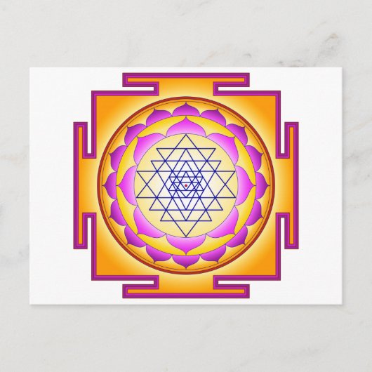 Sri Chakra Goddess Shri Lalitha Tripura Sundari Briefkaart (Voorkant)