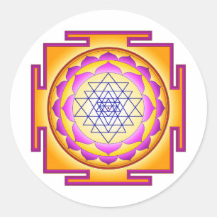 Sri Chakra Goddess Shri Lalitha Tripura Sundari Ronde Sticker