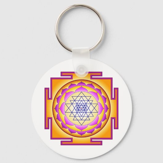 Sri Chakra Goddess Shri Lalitha Tripura Sundari Sleutelhanger (Voorkant)
