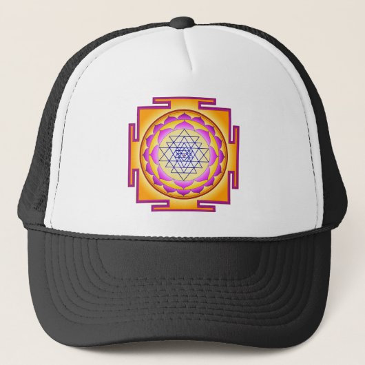 Sri Chakra Goddess Shri Lalitha Tripura Sundari Trucker Pet (Voorkant)