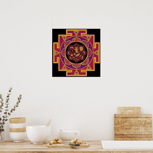 Sri Ganesh Yantra Poster (Keuken)