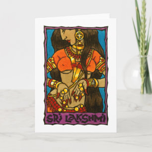 Sri Lakshmi Greeting Card Kaart