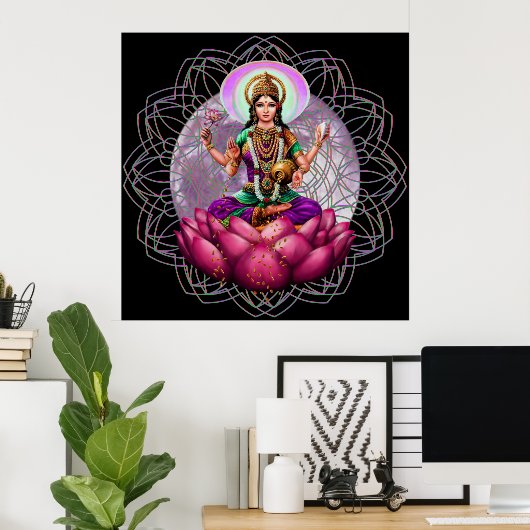 Sri Lakshmi / Laxmi Divine Large poster print (Thuiskantoor)