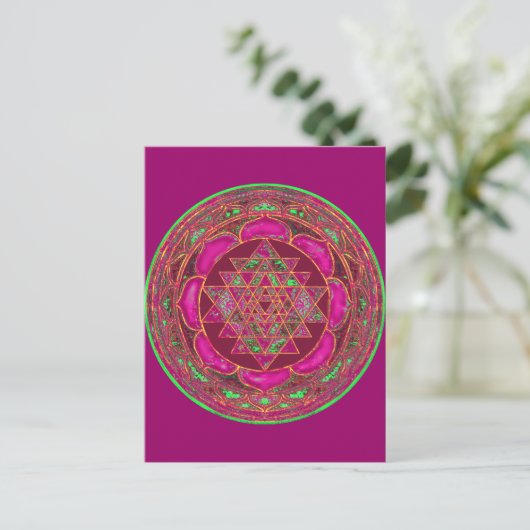 Sri Lakshmi Yantra Mandala briefkaart (Staand voorkant)