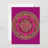 Sri Lakshmi Yantra Mandala briefkaart (Voorkant / Achterkant)