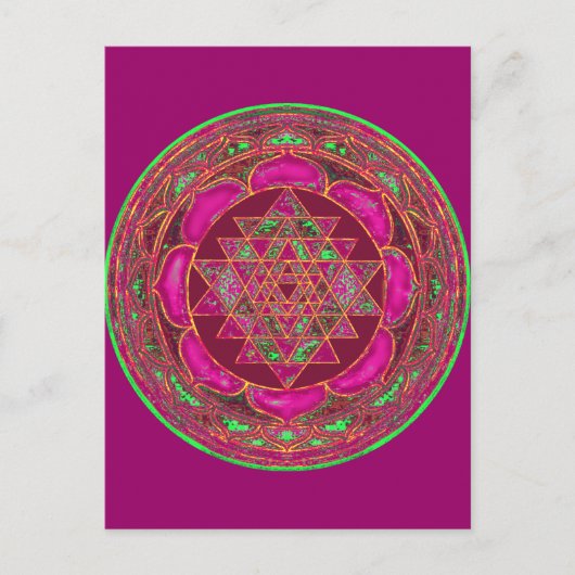 Sri Lakshmi Yantra Mandala briefkaart (Voorkant)