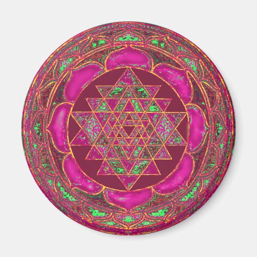 Sri Lakshmi Yantra Mandala Magneet (Voorkant)