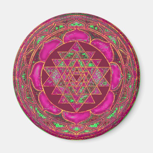 Sri Lakshmi Yantra Mandala Magneet (Voorkant)