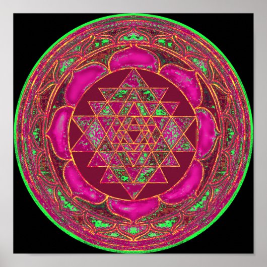 Sri Lakshmi Yantra Mandala Poster (Voorkant)