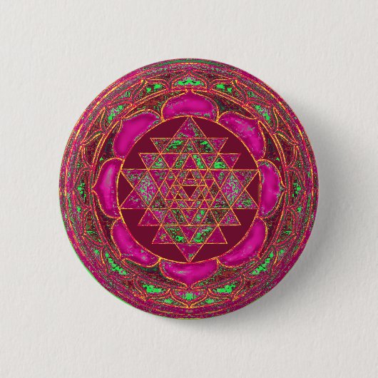 Sri Lakshmi Yantra Mandala Ronde Button 5,7 Cm (Voorkant)