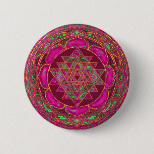Sri Lakshmi Yantra Mandala Ronde Button 5,7 Cm