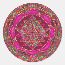 Sri Lakshmi Yantra Mandala Ronde Sticker