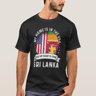 Sri Lanka American Patriot Grown Proud Home USA F T-shirt