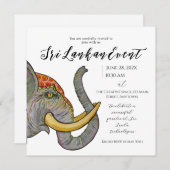 Sri Lanka Artistiek Ontwerp Save The Date (Voorkant / Achterkant)