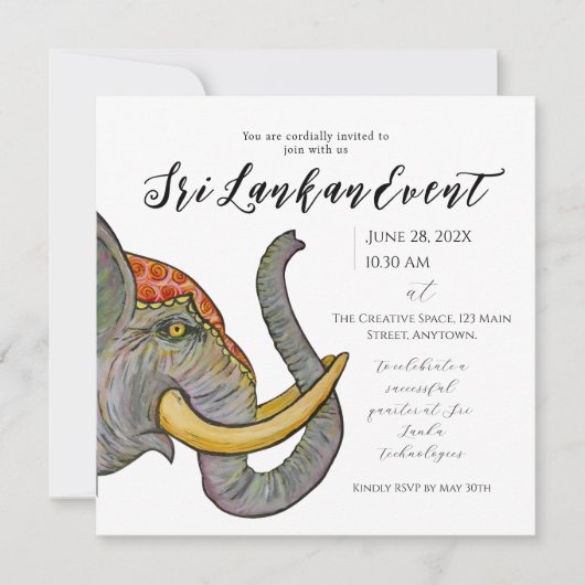 Sri Lanka Artistiek Ontwerp Save The Date (Voorkant)