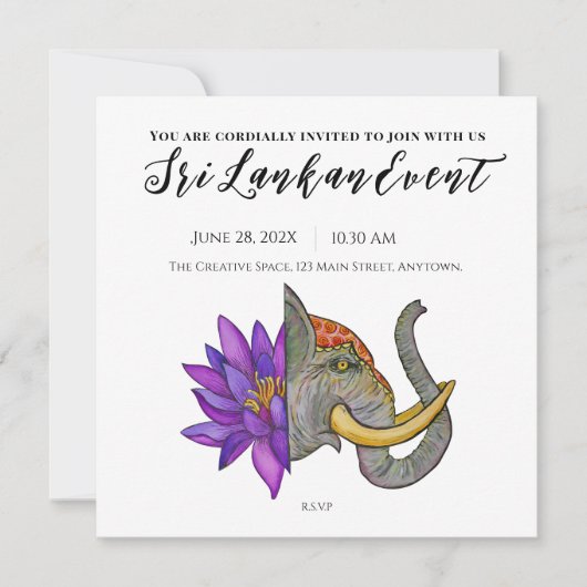 Sri Lanka Artistiek Ontwerp Save The Date (Voorkant)