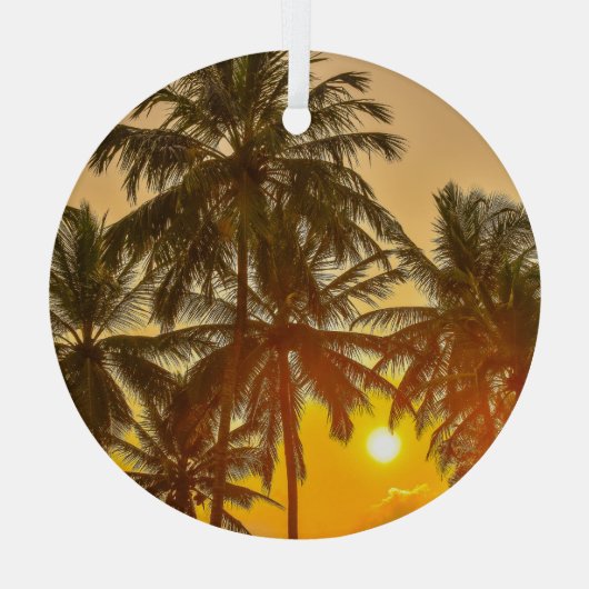 Sri Lanka Beach Sunset Uitzicht Glas Ornament (Achterkant)