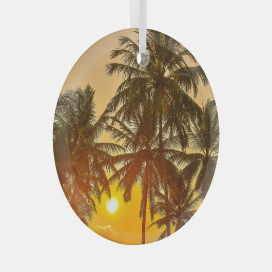 Sri Lanka Beach Sunset Uitzicht Glas Ornament (Voorkant Rechts)