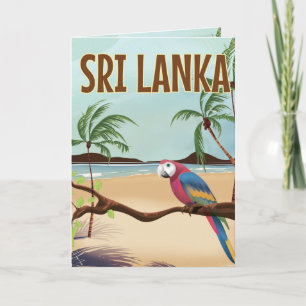 Sri Lanka Beach vintage-poster Feestdagen Kaart