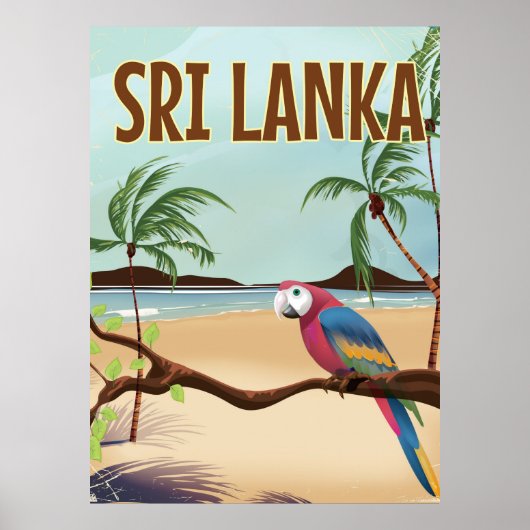 Sri Lanka Beach vintage-poster Poster (Voorkant)