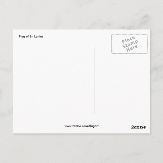 sri lanka briefkaart (Achterkant)