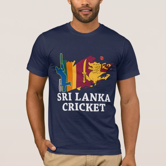 Sri Lanka Cricket Flag Brush Stroke Gift T-shirt (Voorkant)