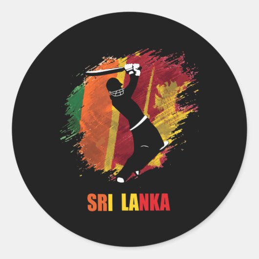 Sri Lanka Cricket  Ronde Sticker (Voorkant)