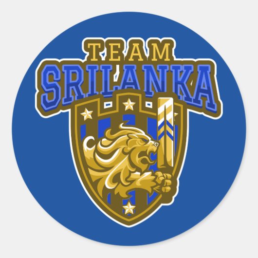 Sri Lanka Cricket Ronde Sticker (Voorkant)