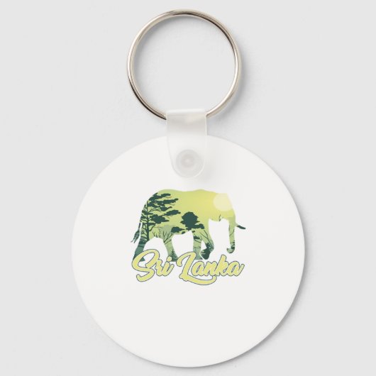 Sri Lanka Elephant Natuur Lover Traveler Gift Sleutelhanger (Voorkant)