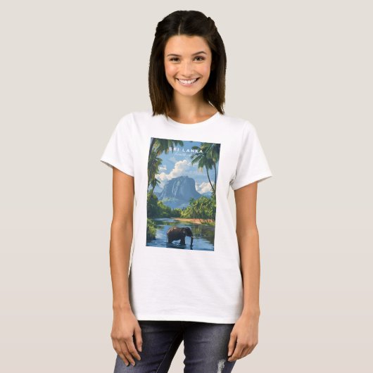 Sri Lanka Elephant River Jungle T-Shirt for Women (Voorkant volledig)